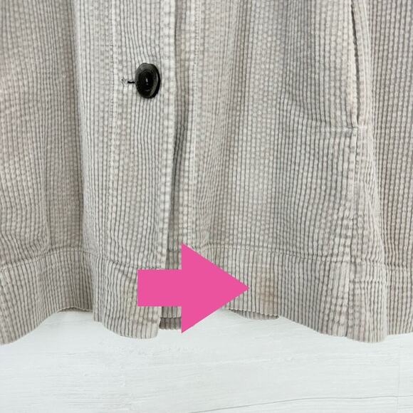J.Jill Womens XL Corduroy Button Up Jacket Shacket Taupe Pockets Utility Chore - Picture 14 of 15